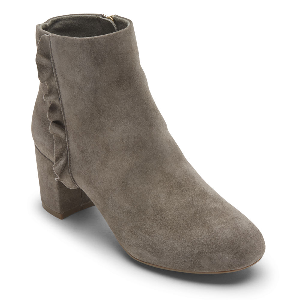 Rockport Boots For Womens Grey - Total Motion Oaklee Ruffle - FG8920356